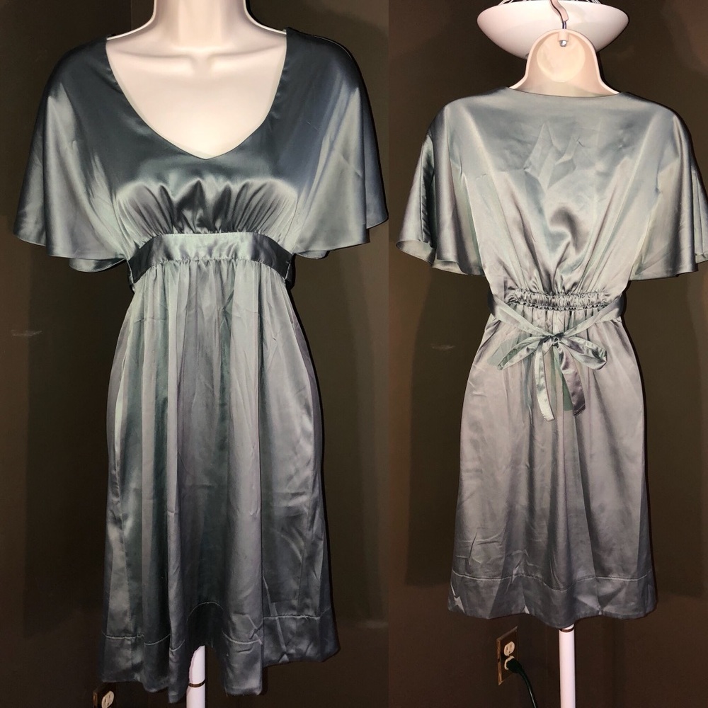 Light sea green satin dress - vintage inspired